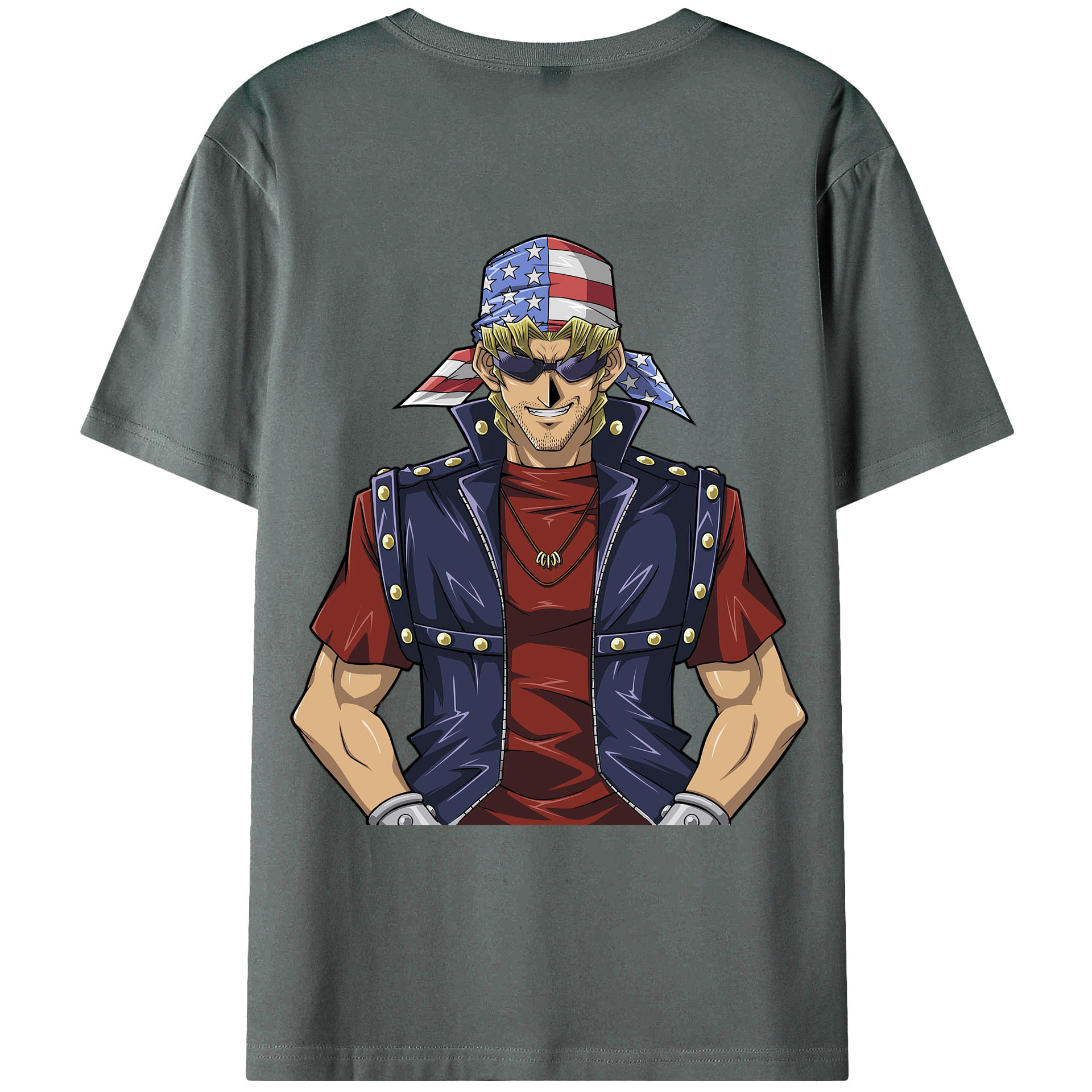 （画像用） 遊☆戯☆王 Yu-Gi-Oh! 綿100％ メンズ半袖Tシャツ（バックプリント） 通気性